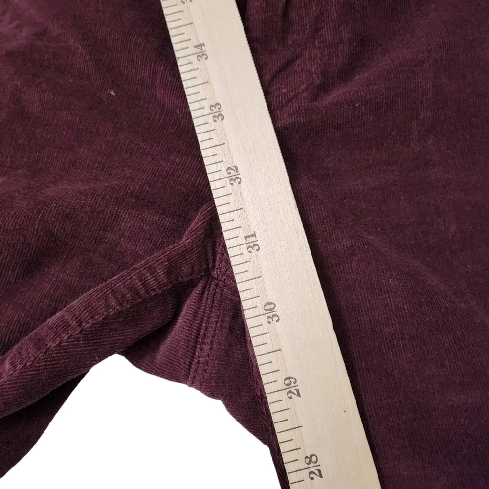 Max Mara Pants Womens 6 Burgundy‎ Corduroy Stretch Leggings Fit Weekend